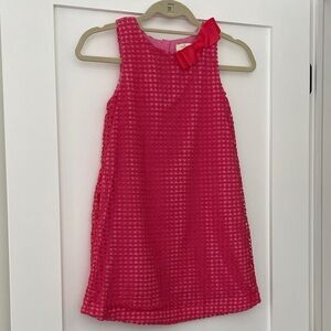 Kate Spade Vibrant Pink Textured Kids Dress with Bow